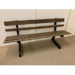 Charles Wicksteed & co Kettering, garden bench with hardwood slats and metal frame