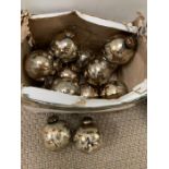 Fourteen glass antique style Christmas baubles