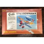 Two boxed aircraft model kits to include, Williams Bros Sparrowhawk and Heller Humbrol Douglas C-118