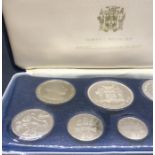 A 1974 Jamaica Proof Set of coins, by the Franklin Mint with original paperwork