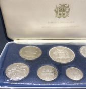 A 1974 Jamaica Proof Set of coins, by the Franklin Mint with original paperwork