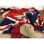 A selection of vintage cloth flags and signal flags