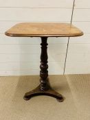 A mahogany occasional table with inswept triangular platform base (H75cm W55cm D45cm)