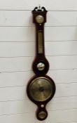 An Irish 19th century mahogany wheel barometer by P Mackey Dublin