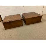 Pair of Teak display plinths. H30cm 70cmsq