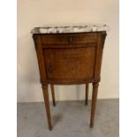 Marble top bedside cabinet on legs (H88cm W45cm D35cm)