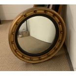 Regency style gilt convex mirror