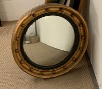 Regency style gilt convex mirror