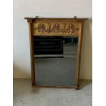 Regency giltwood mirror with floral and scrolling leaves to top with moulded sides and beads (94