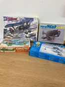 Four boxed aircraft model kits to include Camonet, Laputa Tiger Moth, ICM WW11 Soviet Fighter