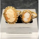 Two 9 ct gold Cameo rings (4.6g)