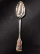 A Hallmarked silver serving spoon, 1836 makers mark William Johnson.