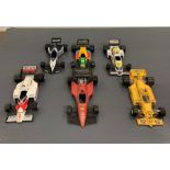 Six formula one racing car models by Burago