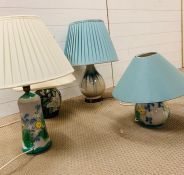 Selection of Highland stoneware table lamps and others