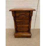 Small side chest with pillars either side consisting of four drawers (H70cm W98cm D39cm)