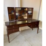 Stag dressing table with mirror and stool