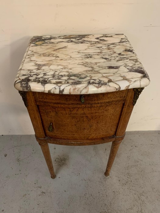 Marble top bedside cabinet on legs (H88cm W45cm D35cm) - Image 3 of 3