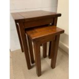 Dark oak nesting tables. 40sq H60cm