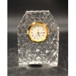 A boxed Royal Doulton crystal desk clock