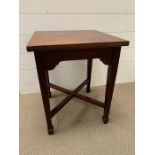 A mahogany side table with cross step stretcher (H50cm W40cm D4cm)