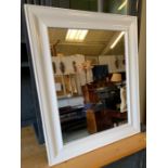 Square white painted mirror (54cm x 65cm)