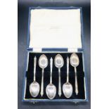 A Boxed Set of Six Mappin and Webb Apostle Spoons