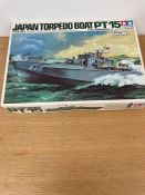 A boxed Tamiya Japan Torpedo Boat PT-15 model kit