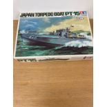 A boxed Tamiya Japan Torpedo Boat PT-15 model kit