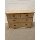 Pine chest of drawers two short over two long
