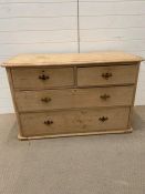 Pine chest of drawers two short over two long