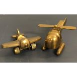 A Brass Helicopter and Plane