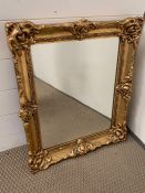 Gilt framed mirror (H63cm W54cm)