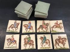 A Selection of Chaucerian themed tiles from the Canterbury Tales.