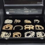 A Selection of Twelve pearl necklaces, one AF, various styles and ages.