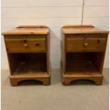 A Pair of bedside with drawers and cupboard under (60cm x 46cm)