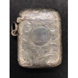 A Silver Vesta case, makers mark H & S, hallmarked Birmingham.