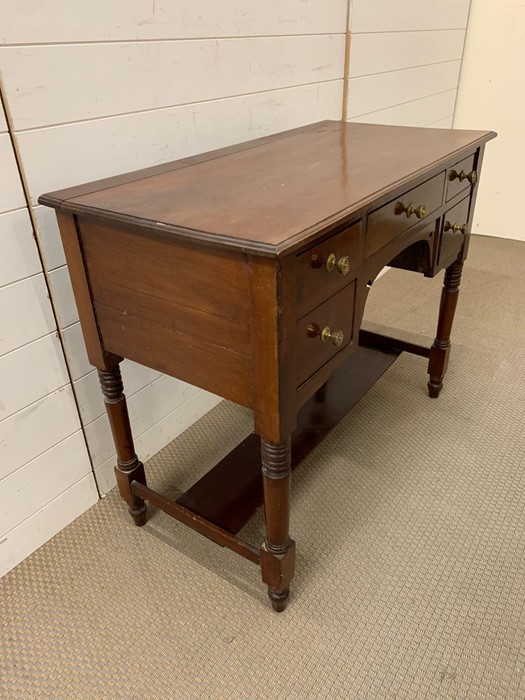 A mahogany sideboard with an assortment of five drawers (H78cm W96cm D47cm) - Image 3 of 3