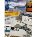 A selection of nine aircraft header kits to include Saab Draken J-35F/RF-35/TF-35, Messerschmitt.