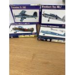 Four Pavla aircraft model kits to include Fieseler Fi 167, Blackburn Roc Mk1, Cessna T-50 Bobcat and