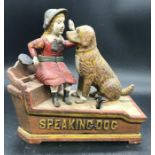 A Cast Iron Moneybox with Dog theme