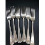 A Set of Six Hallmarked Silver Forks, makers mark CWF for Charles William Fletcher (275g)