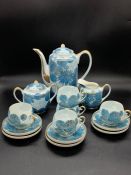 A china tea set with a floral theme