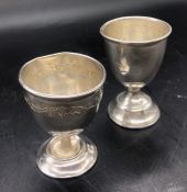 Two Hallmarked silver egg cups