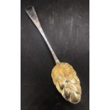 A Victorian Berry Spoon, hallmarked Birmingham 1858, makers mark H & T