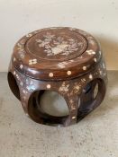 Hardwood inlaid pearl stool