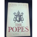 "The Popes" Book by John Julius Cooper, second viscount of Norwich. Signed by author.