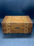 Mahogany inlaid lockable box