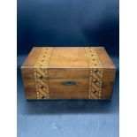 Mahogany inlaid lockable box