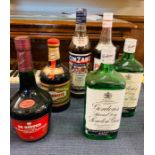A mixed selection of liqueurs and gins