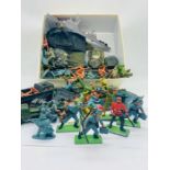 A selection of toy soldiers including Britains